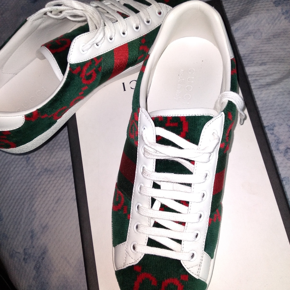 Men's Gucci shoes size 9 green and red - Picture 2 of 3